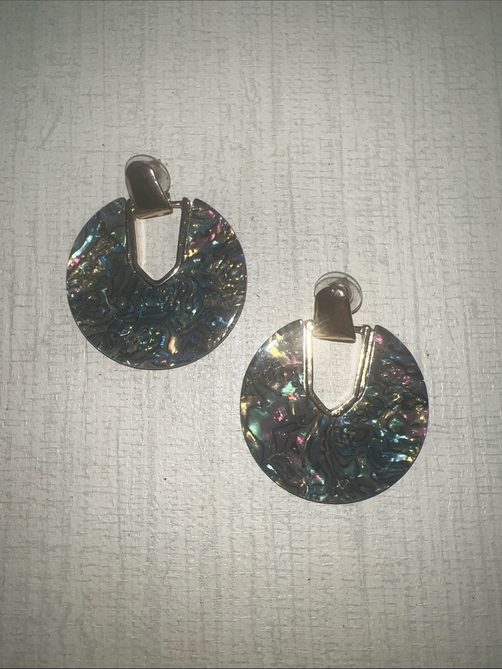Iridescent Round Dangle Earrings - Multicolor